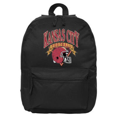 Kansas City Football Helmet Retro Game Day Kansas City Football Team 16 in Basic Backpack
