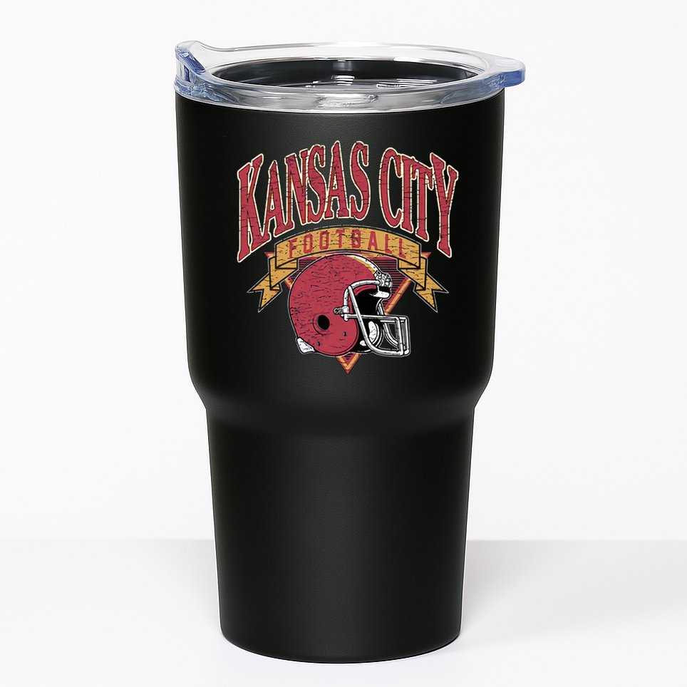 Kansas City Football Helmet Retro Game Day Kansas City Football Team Tumbler