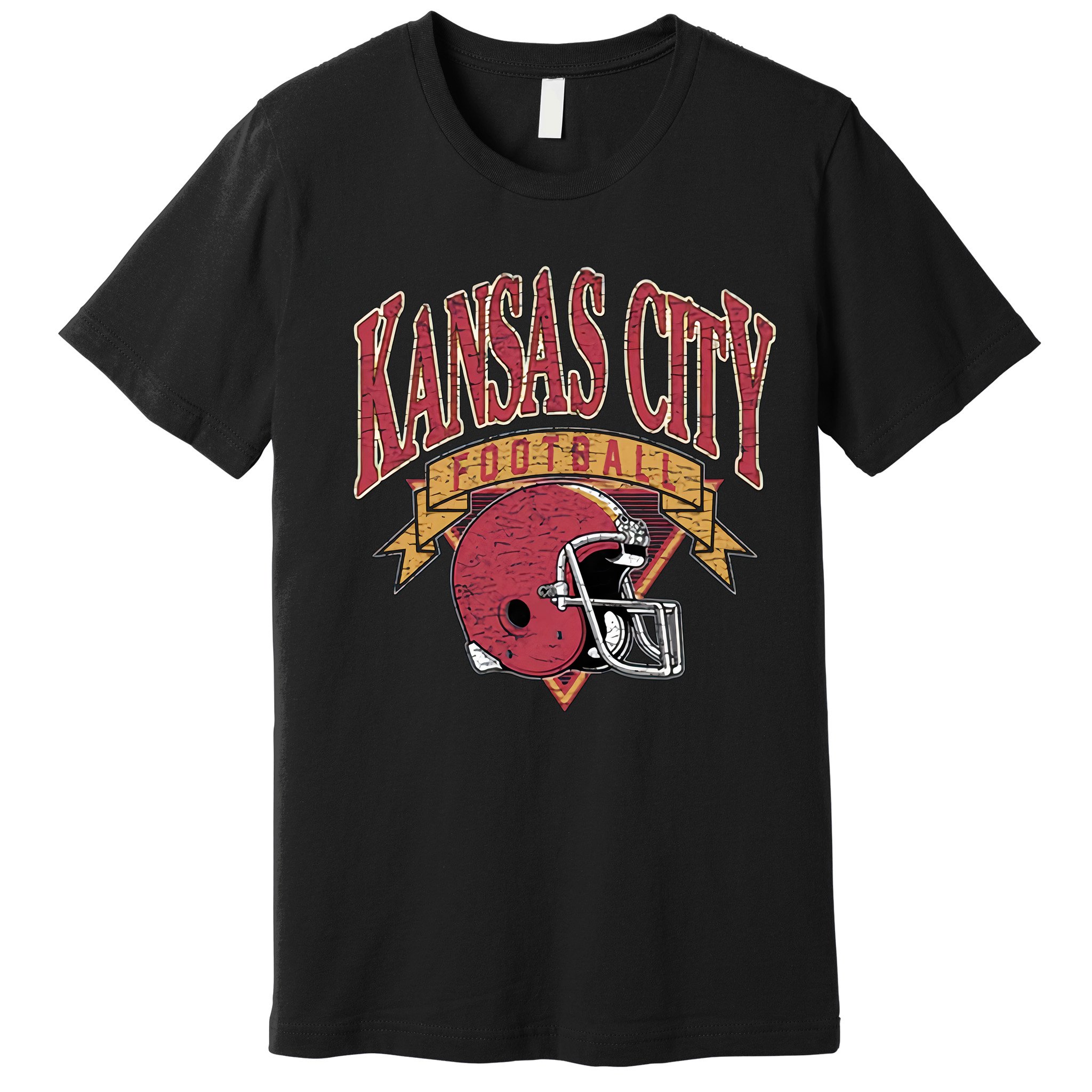 Kansas City Football Helmet Retro Game Day Kansas City Football Team Premium T-Shirt