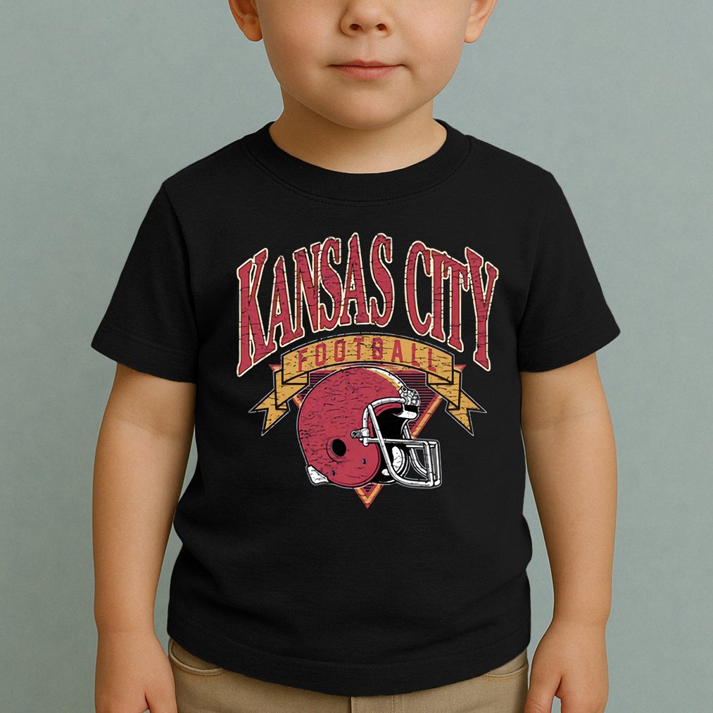 Kansas City Football Helmet Retro Game Day Kansas City Football Team Toddler T-Shirt