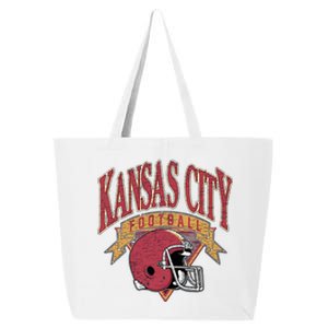 Kansas City Football Helmet Retro Game Day Kansas City Football Team 25L Jumbo Tote