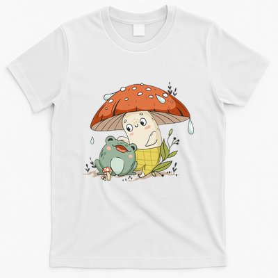 Kawaii Cute Frog Mushroom Cottagecore T-Shirt