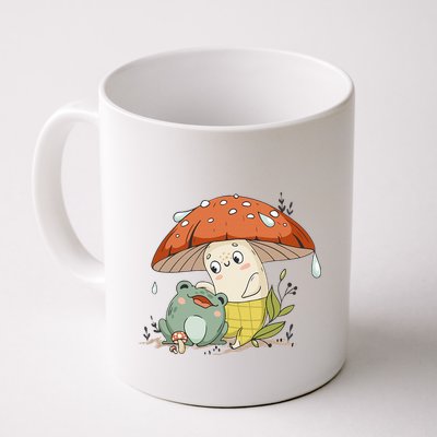 Kawaii Cute Frog Mushroom Cottagecore Mug