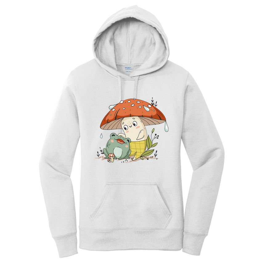 Kawaii Cute Frog Mushroom Cottagecore Women's Pullover Hoodie