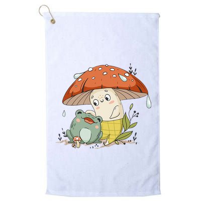Kawaii Cute Frog Mushroom Cottagecore Golf Towel