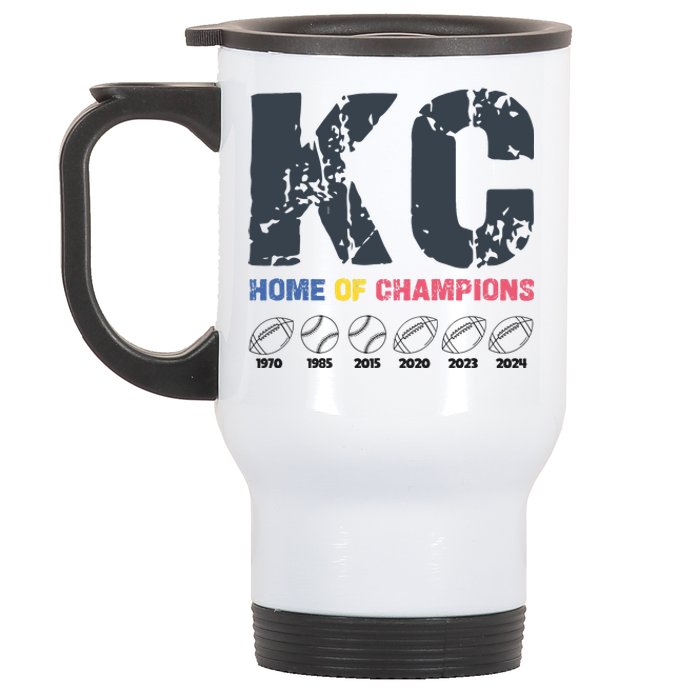 Kansas City Football And Baseball Champions Stainless Steel Travel Mug