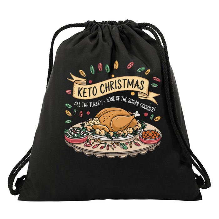 Keto Christmas Funny Low Carb Holiday Ketogenic Diet Gift Drawstring Bag