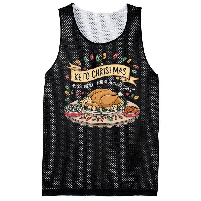 Keto Christmas Funny Low Carb Holiday Ketogenic Diet Gift Mesh Reversible Basketball Jersey Tank