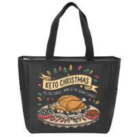 Keto Christmas Funny Low Carb Holiday Ketogenic Diet Gift Zip Tote Bag