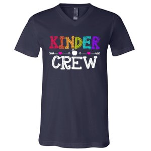 Kinder Crew Funny Kindergarten Teacher 1st Day Of School V-Neck T-Shirt