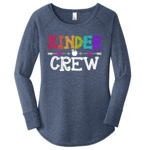 Kinder Crew Funny Kindergarten Teacher 1st Day Of School Women's Perfect Tri Tunic Long Sleeve Shirt