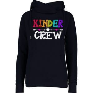 Kinder Crew Funny Kindergarten Teacher 1st Day Of School Womens Funnel Neck Pullover Hood