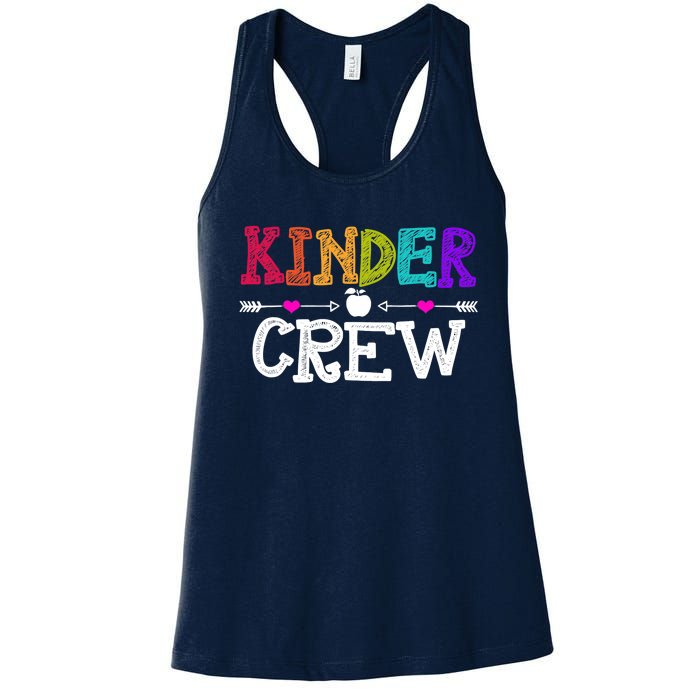 Kinder Crew Funny Kindergarten Teacher 1st Day Of School Women's Racerback Tank