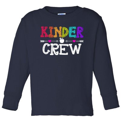 Kinder Crew Funny Kindergarten Teacher 1st Day Of School Toddler Long Sleeve Shirt