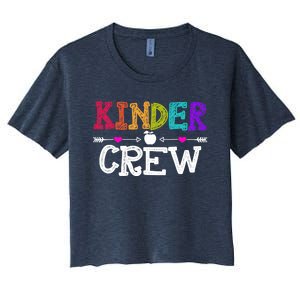 Kinder Crew Funny Kindergarten Teacher 1st Day Of School Women's Crop Top Tee