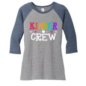 Kinder Crew Funny Kindergarten Teacher 1st Day Of School Women's Tri-Blend 3/4-Sleeve Raglan Shirt