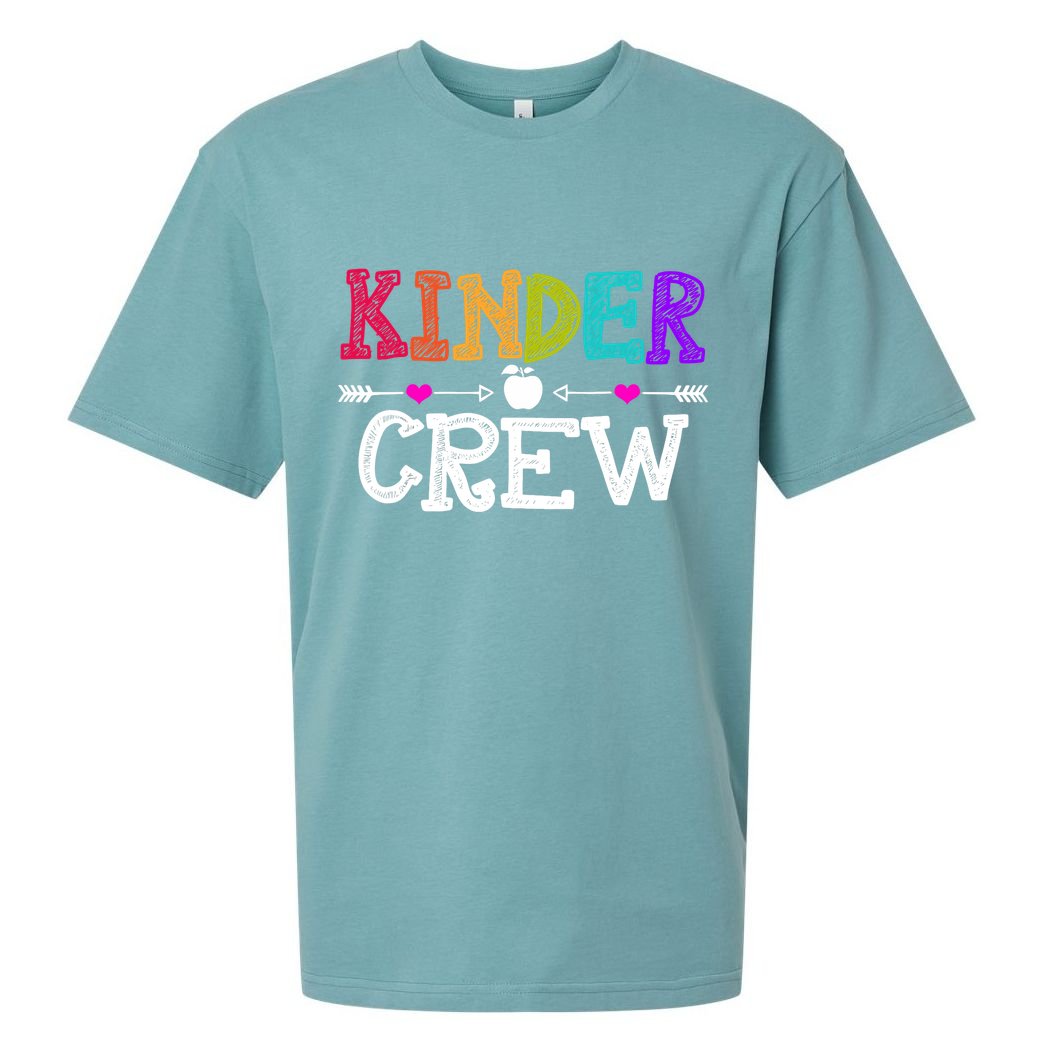 Kinder Crew Funny Kindergarten Teacher 1st Day Of School Sueded Cloud Jersey T-Shirt