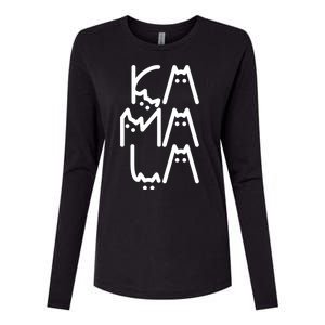 Kamala Cat Funny Text Harris Walz 2024 Womens Cotton Relaxed Long Sleeve T-Shirt