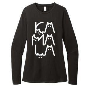 Kamala Cat Funny Text Harris Walz 2024 Womens CVC Long Sleeve Shirt