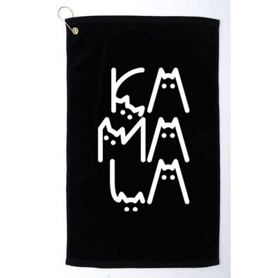 Kamala Cat Funny Text Harris Walz 2024 Platinum Collection Golf Towel