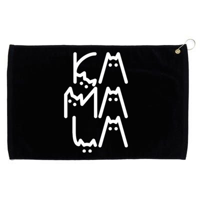 Kamala Cat Funny Text Harris Walz 2024 Grommeted Golf Towel