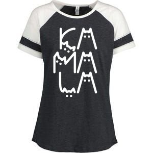 Kamala Cat Funny Text Harris Walz 2024 Enza Ladies Jersey Colorblock Tee