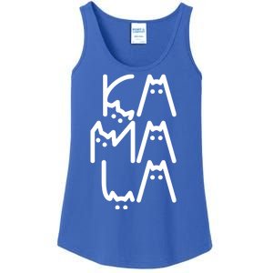 Kamala Cat Funny Text Harris Walz 2024 Ladies Essential Tank