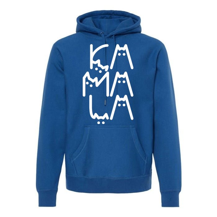 Kamala Cat Funny Text Harris Walz 2024 Premium Hoodie