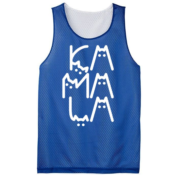 Kamala Cat Funny Text Harris Walz 2024 Mesh Reversible Basketball Jersey Tank