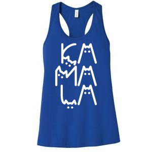 Kamala Cat Funny Text Harris Walz 2024 Women's Racerback Tank