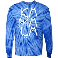 Kamala Cat Funny Text Harris Walz 2024 Tie-Dye Long Sleeve Shirt