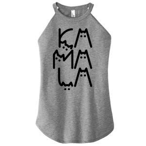 Kamala Cat Funny Text Harris Walz 2024 Women's Perfect Tri Rocker Tank