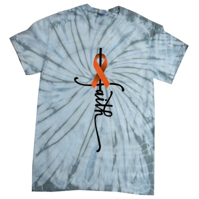 Kidney Cancer Faith Kidney Cancer Awareness Support Warrior Tie-Dye T-Shirt