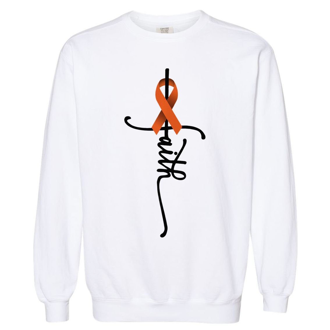 Kidney Cancer Faith Kidney Cancer Awareness Support Warrior Garment-Dyed Sweatshirt
