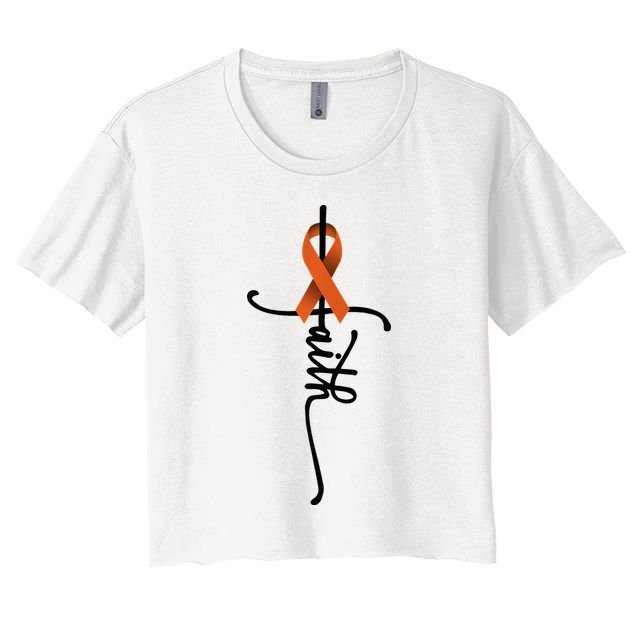 Kidney Cancer Faith Kidney Cancer Awareness Support Warrior Crop Top