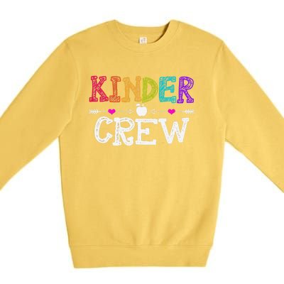 Kinder Crew Funny Kindergarten Teacher Last Day Of School Premium Crewneck Sweatshirt