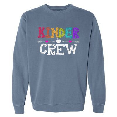 Kinder Crew Funny Kindergarten Teacher Last Day Of School Garment-Dyed Sweatshirt