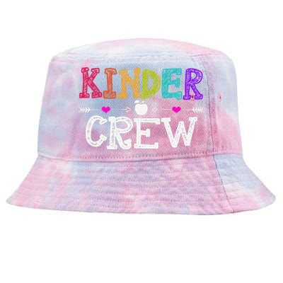 Kinder Crew Funny Kindergarten Teacher Last Day Of School Tie-Dyed Bucket Hat