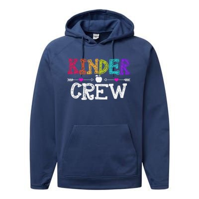 Kinder Crew Funny Kindergarten Teacher Last Day Of School Performance Fleece Hoodie