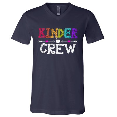 Kinder Crew Funny Kindergarten Teacher Last Day Of School V-Neck T-Shirt