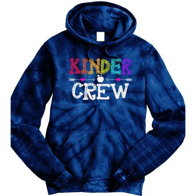 Kinder Crew Funny Kindergarten Teacher Last Day Of School Tie Dye Hoodie