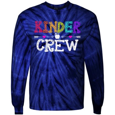 Kinder Crew Funny Kindergarten Teacher Last Day Of School Tie-Dye Long Sleeve Shirt