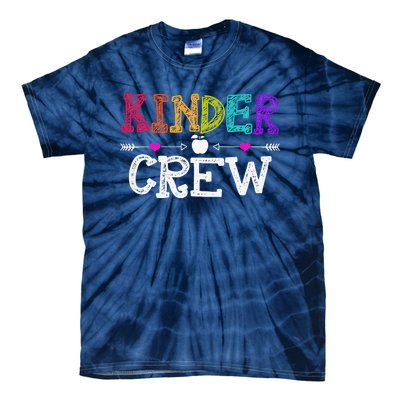 Kinder Crew Funny Kindergarten Teacher Last Day Of School Tie-Dye T-Shirt