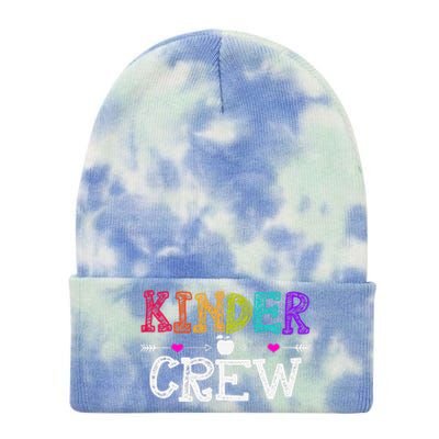 Kinder Crew Funny Kindergarten Teacher Last Day Of School Tie Dye 12in Knit Beanie