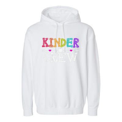 Kinder Crew Funny Kindergarten Teacher Last Day Of School Garment-Dyed Fleece Hoodie