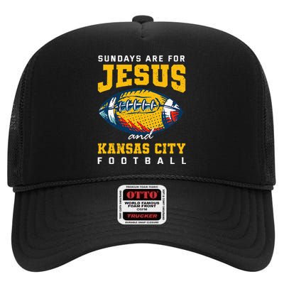 Kansas City Football Missouri Sundays A Game Day High Crown Mesh Back Trucker Hat