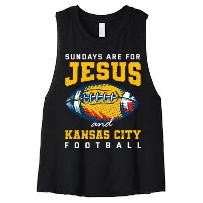 Kansas City Football Missouri Sundays A Game Day Women's Racerback Cropped Tank