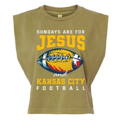 Kansas City Football Missouri Sundays A Game Day Garment-Dyed Women's Muscle Tee