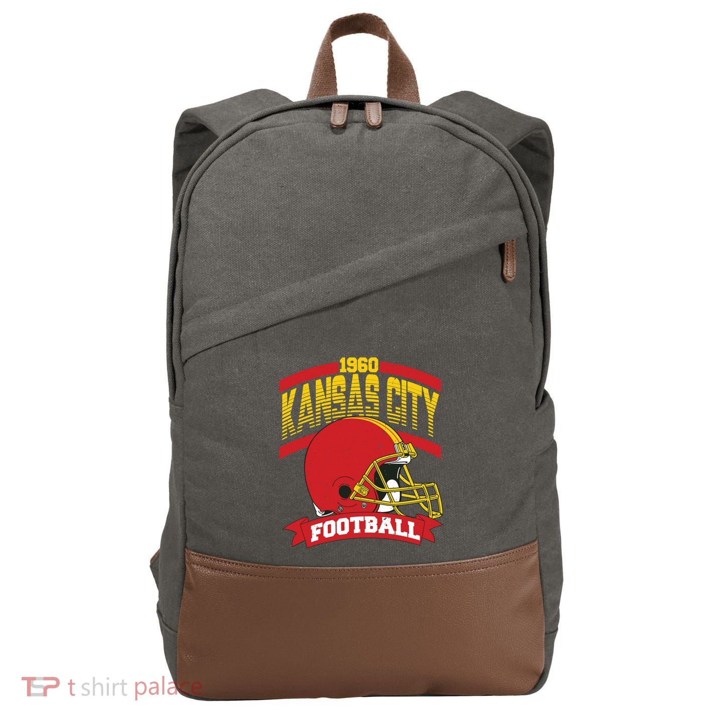 Kansas City Football Team Suppoter Cotton Canvas Backpack