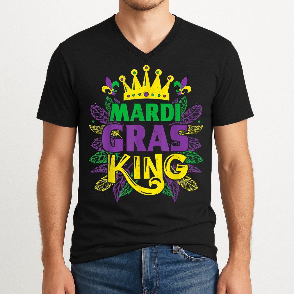 King Costumes Funny Mardi Gras Carnival V-Neck T-Shirt